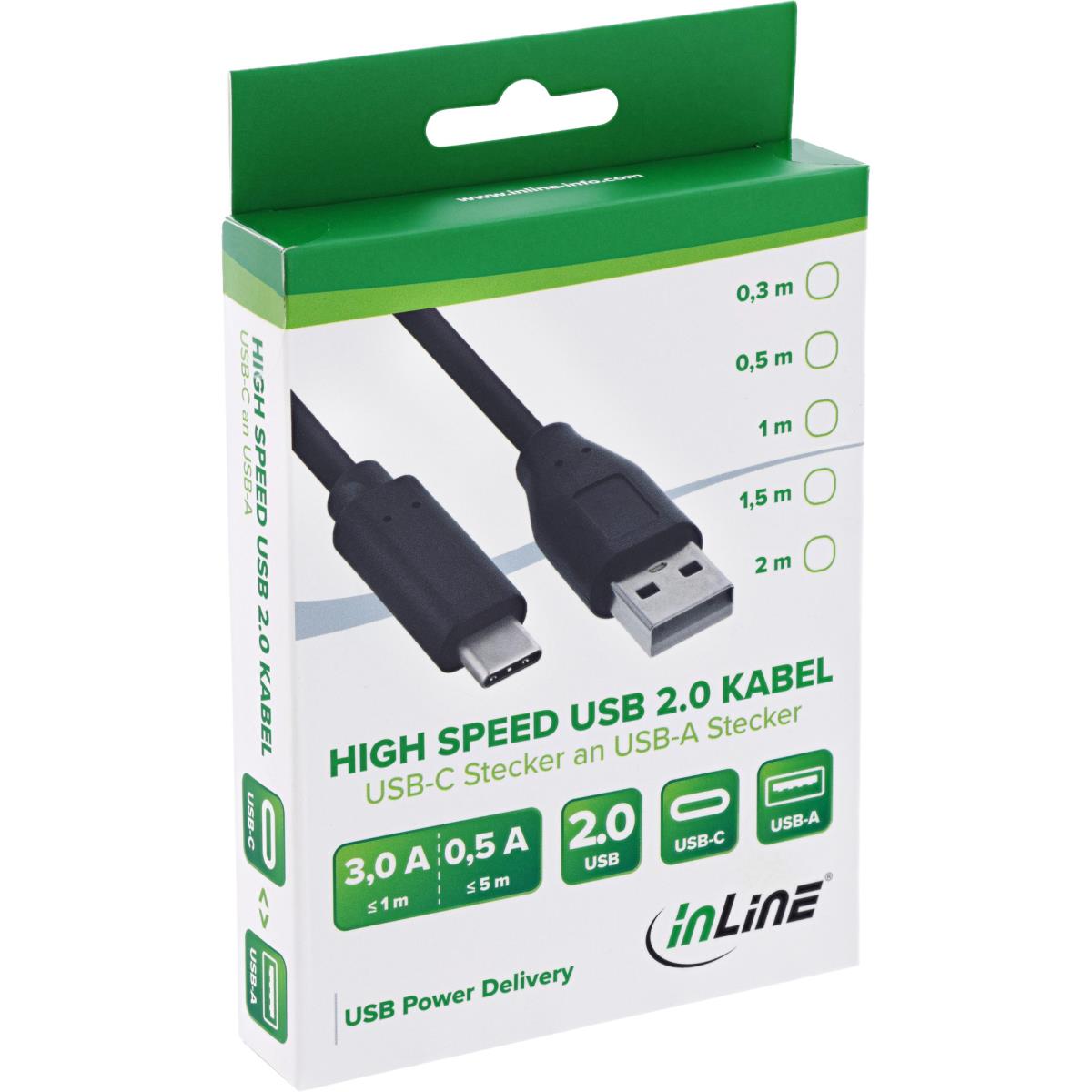 EU Product - - USB 2.0 Kabel, Typ C Stecker an A Stecker, schwarz, 1m thumbnail