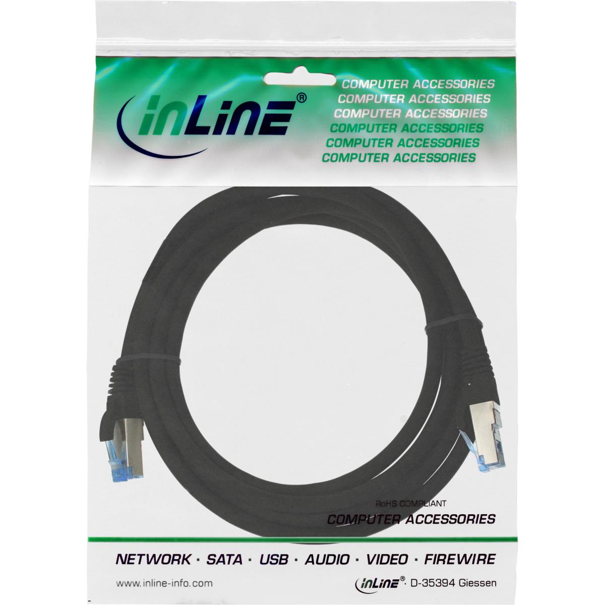 EU Product - - Patchkabel, S/FTP (PiMf), Cat.6A, 500MHz, halogenfrei, Kupfer, schwarz, 1,5m thumbnail