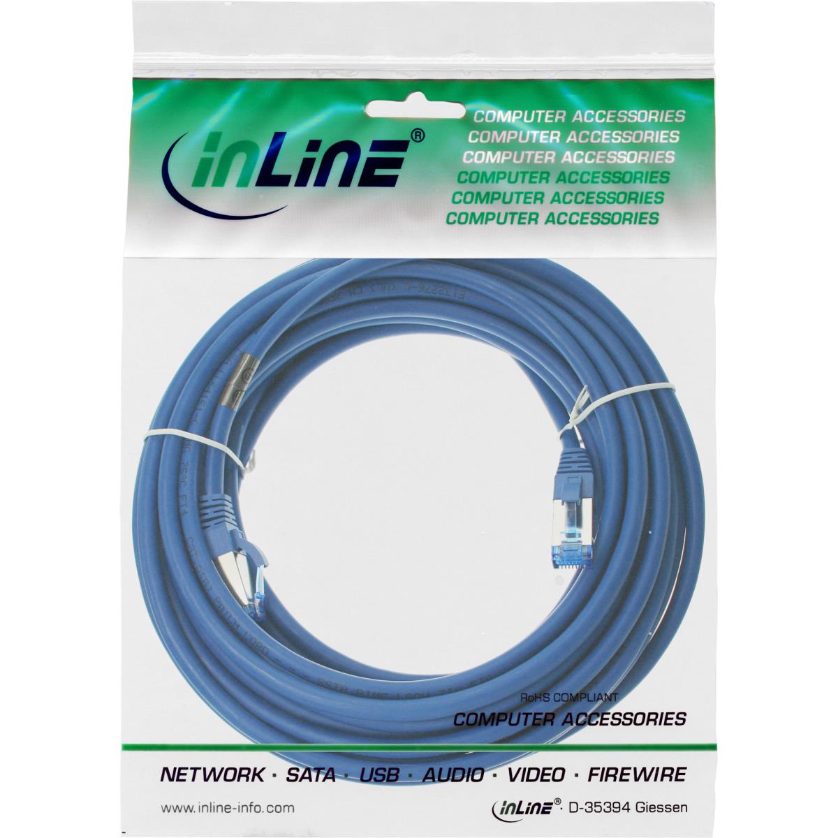 EU Product - - Patchkabel, S/FTP (PiMf), Cat.6A, 500MHz, halogenfrei, Kupfer, blau, 7,5m thumbnail