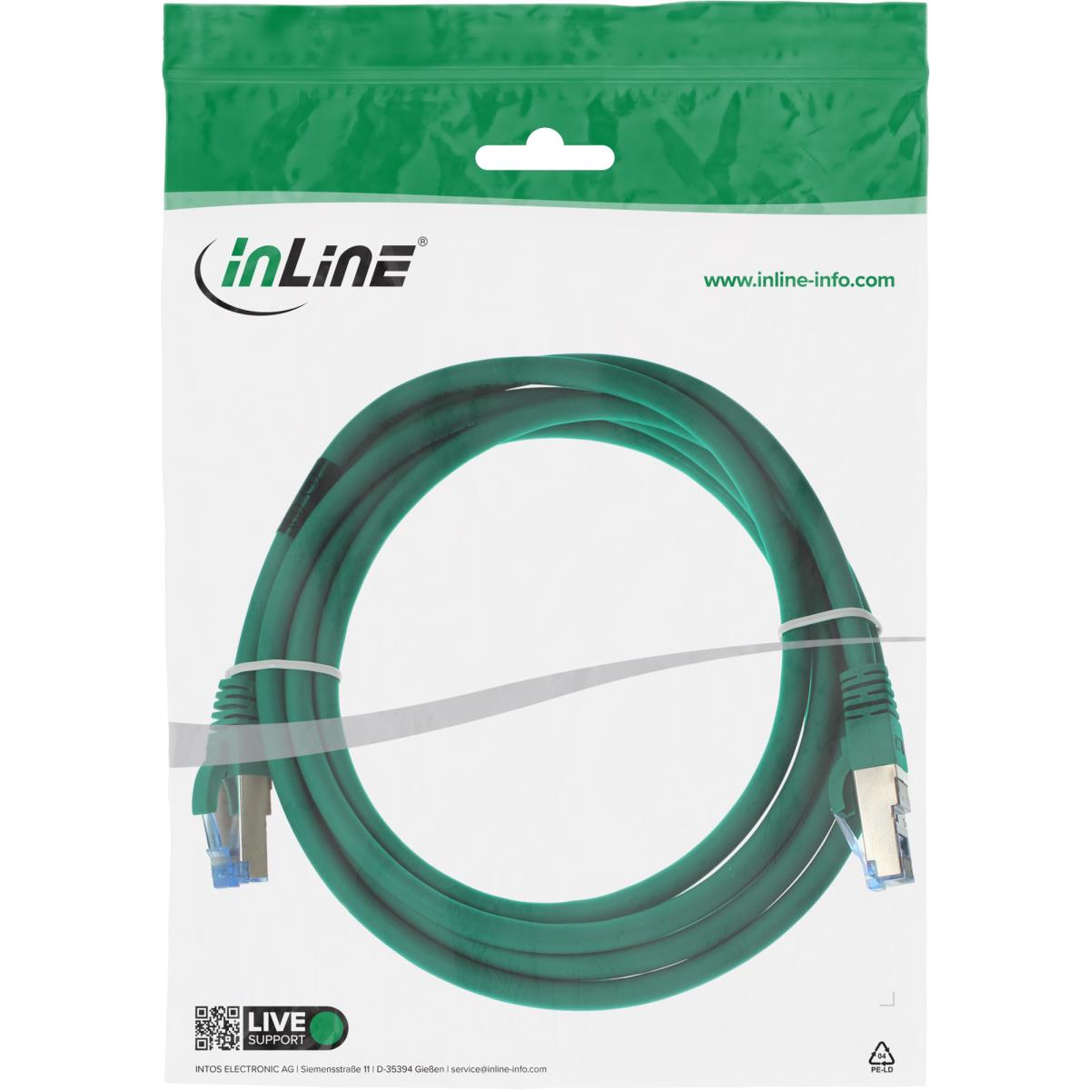 EU Product - - Patchkabel, S/FTP (PiMf), Cat.6A, 500MHz, halogenfrei, Kupfer, gr�n, 1,5m thumbnail