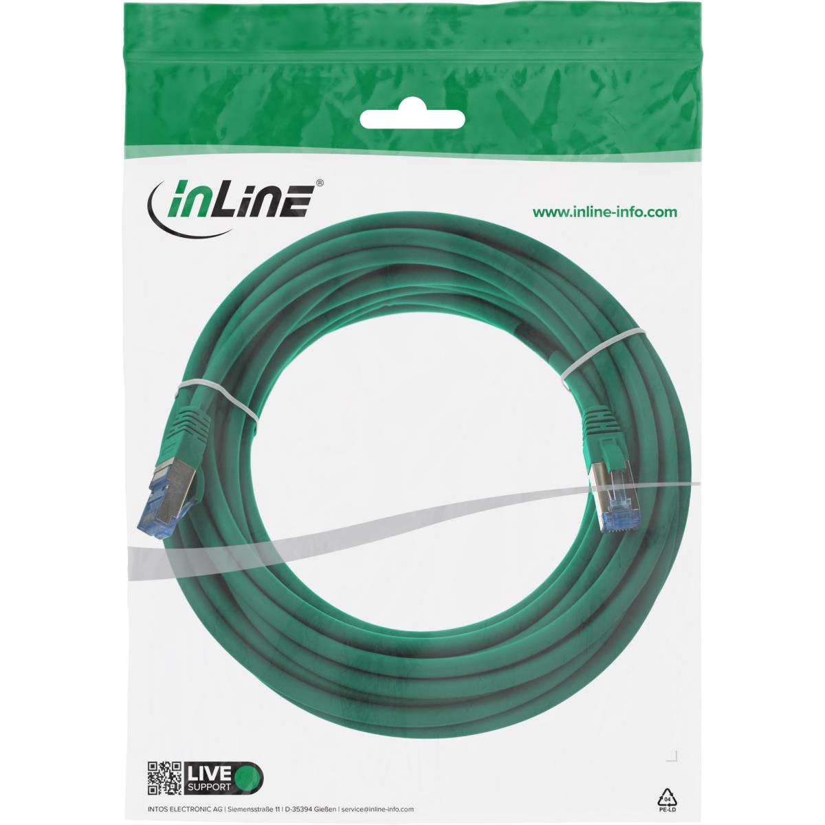 EU Product - - Patchkabel, S/FTP (PiMf), Cat.6A, 500MHz, halogenfrei, Kupfer, gr�n, 5m thumbnail
