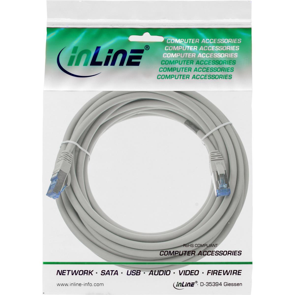 EU Product - - Patchkabel, S/FTP (PiMf), Cat.6A, 500MHz, halogenfrei, Kupfer, grau, 10m thumbnail