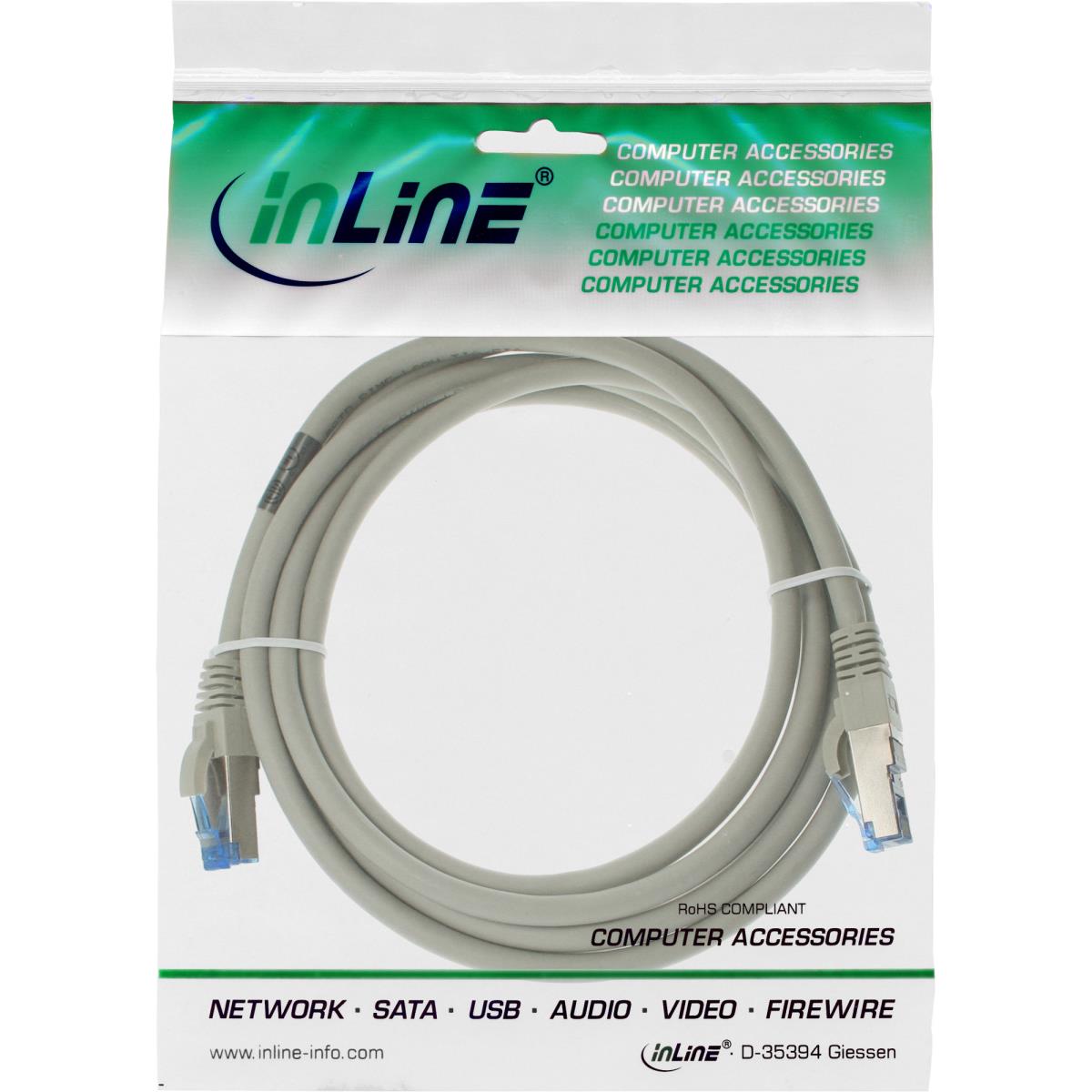 EU Product - - Patchkabel, S/FTP (PiMf), Cat.6A, 500MHz, halogenfrei, Kupfer, grau, 2m thumbnail
