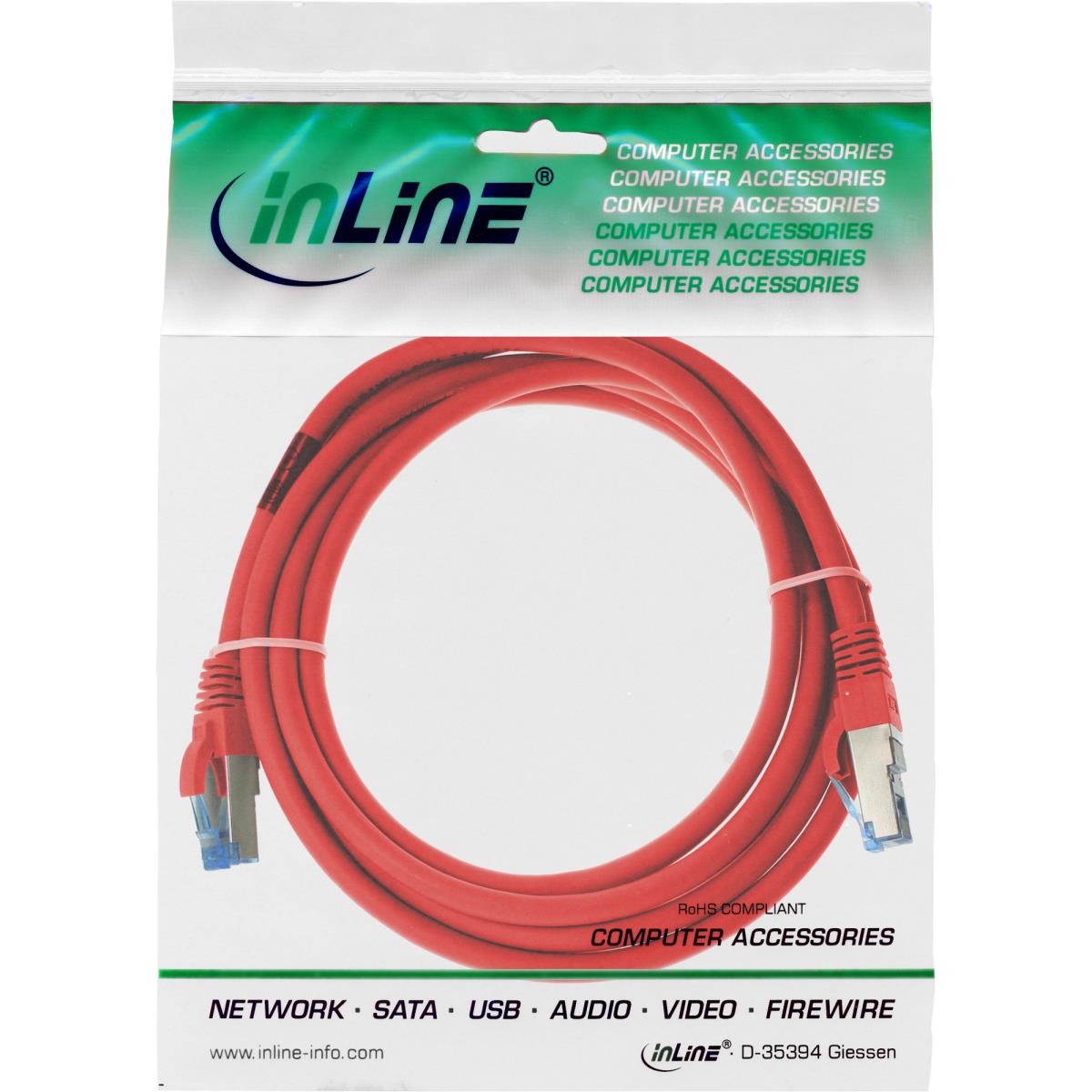 EU Product - - Patchkabel, S/FTP (PiMf), Cat.6A, 500MHz, halogenfrei, Kupfer, rot, 1,5m thumbnail