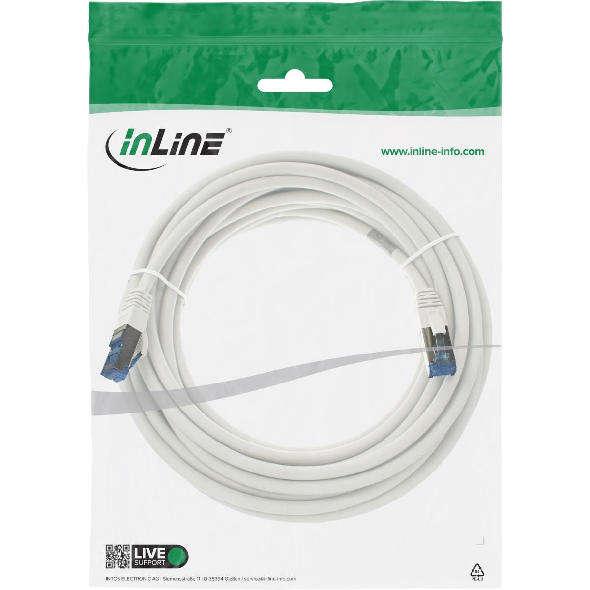 EU Product - - Patchkabel, S/FTP (PiMf), Cat.6A, 500MHz, halogenfrei, Kupfer, wei�, 7,5m thumbnail