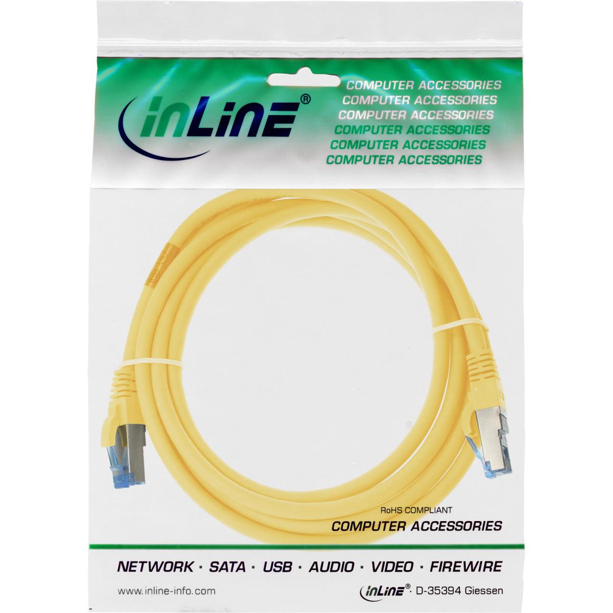 EU Product - - Patchkabel, S/FTP (PiMf), Cat.6A, 500MHz, halogenfrei, Kupfer, gelb, 3m thumbnail