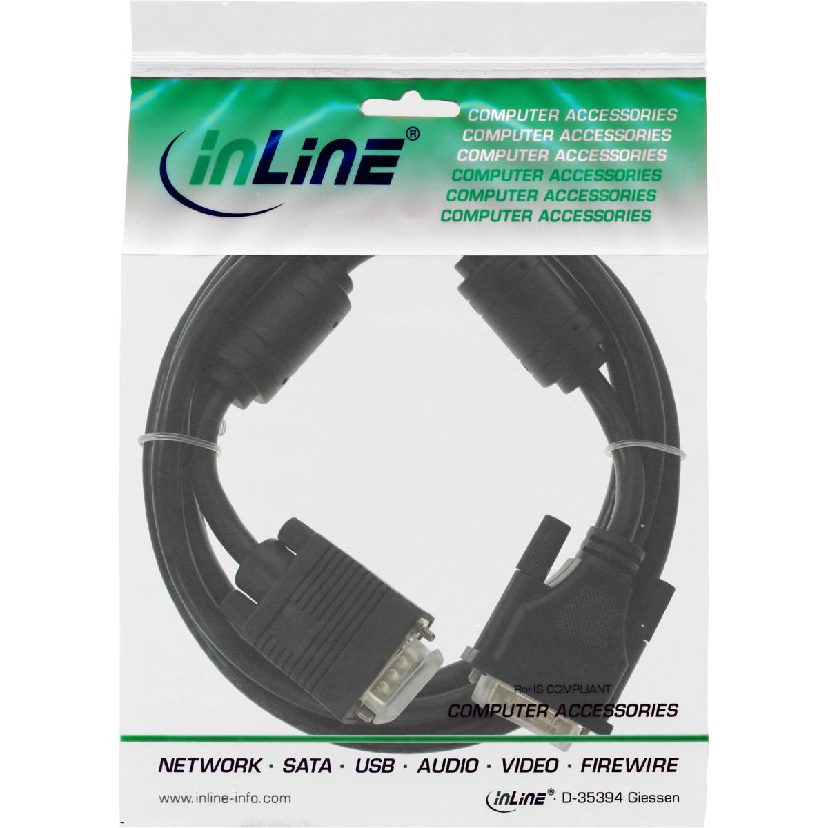 EU Product - - DVI-A Kabel, analog 12+5 Stecker auf 15pol HD Stecker VGA, 3m thumbnail