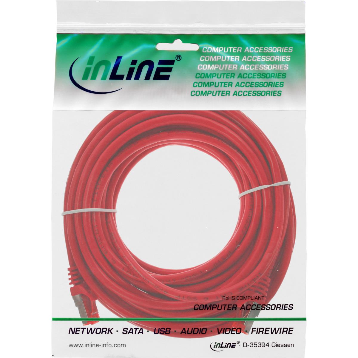 EU Product - - Patchkabel, S/FTP (PiMf), Cat.6, 250MHz, halogenfrei, Kupfer, rot, 15m thumbnail