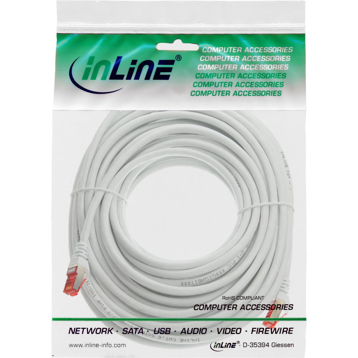 EU Product - - Patchkabel, S/FTP (PiMf), Cat.6, 250MHz, halogenfrei, Kupfer, wei�, 15m thumbnail