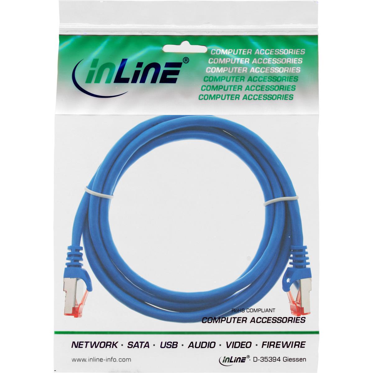 EU Product - - Patchkabel, S/FTP (PiMf), Cat.6, 250MHz, PVC, CCA, blau, 2m thumbnail