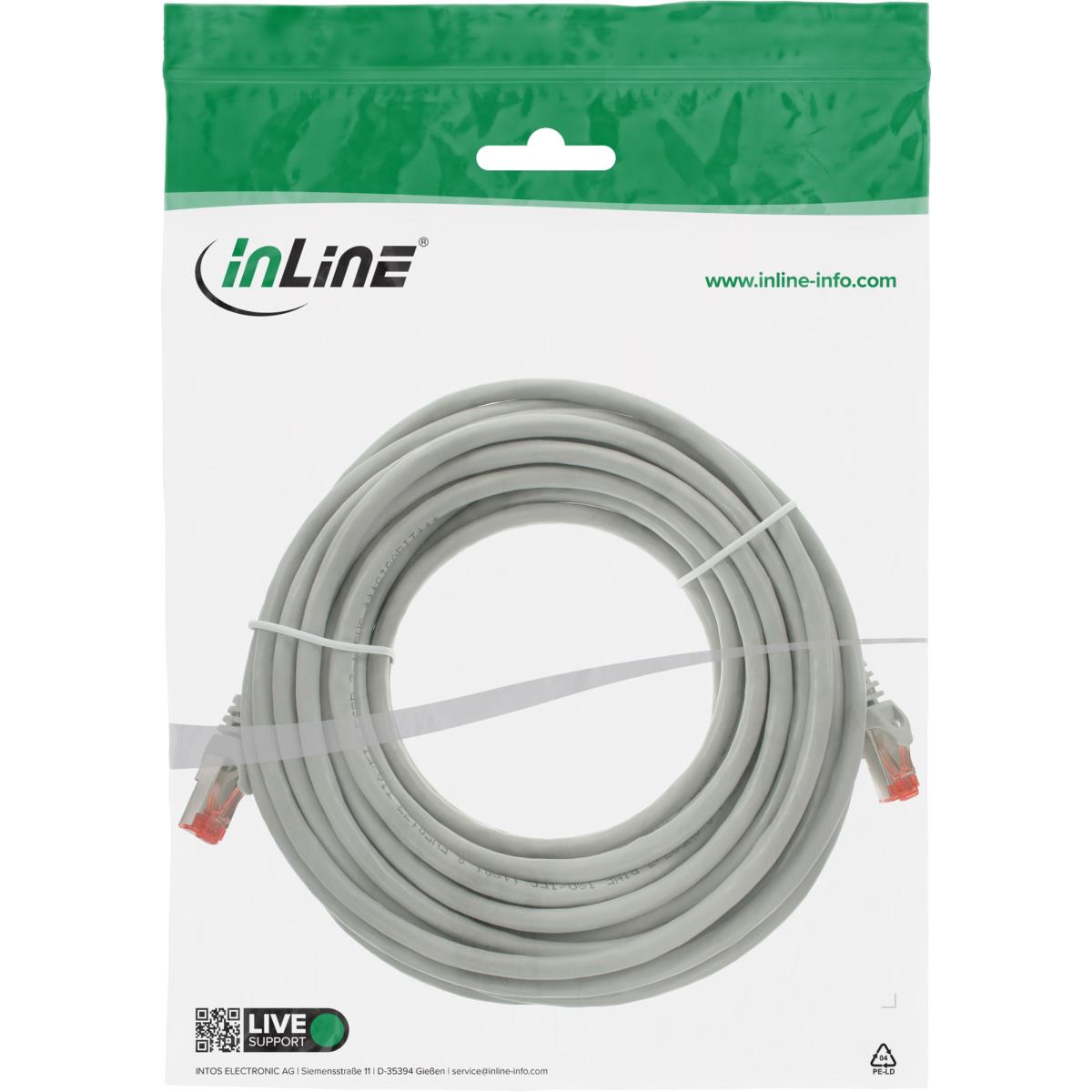 EU Product - - Patchkabel, S/FTP (PiMf), Cat.6, 250MHz, PVC, Kupfer, grau, 15m thumbnail