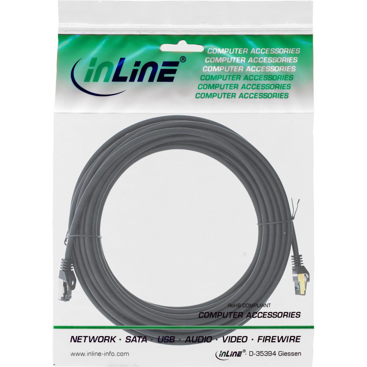 EU Product - - Patchkabel, S/FTP (PiMf), Cat.8.1, 2000MHz, halogenfrei, Kupfer, schwarz, 15m thumbnail