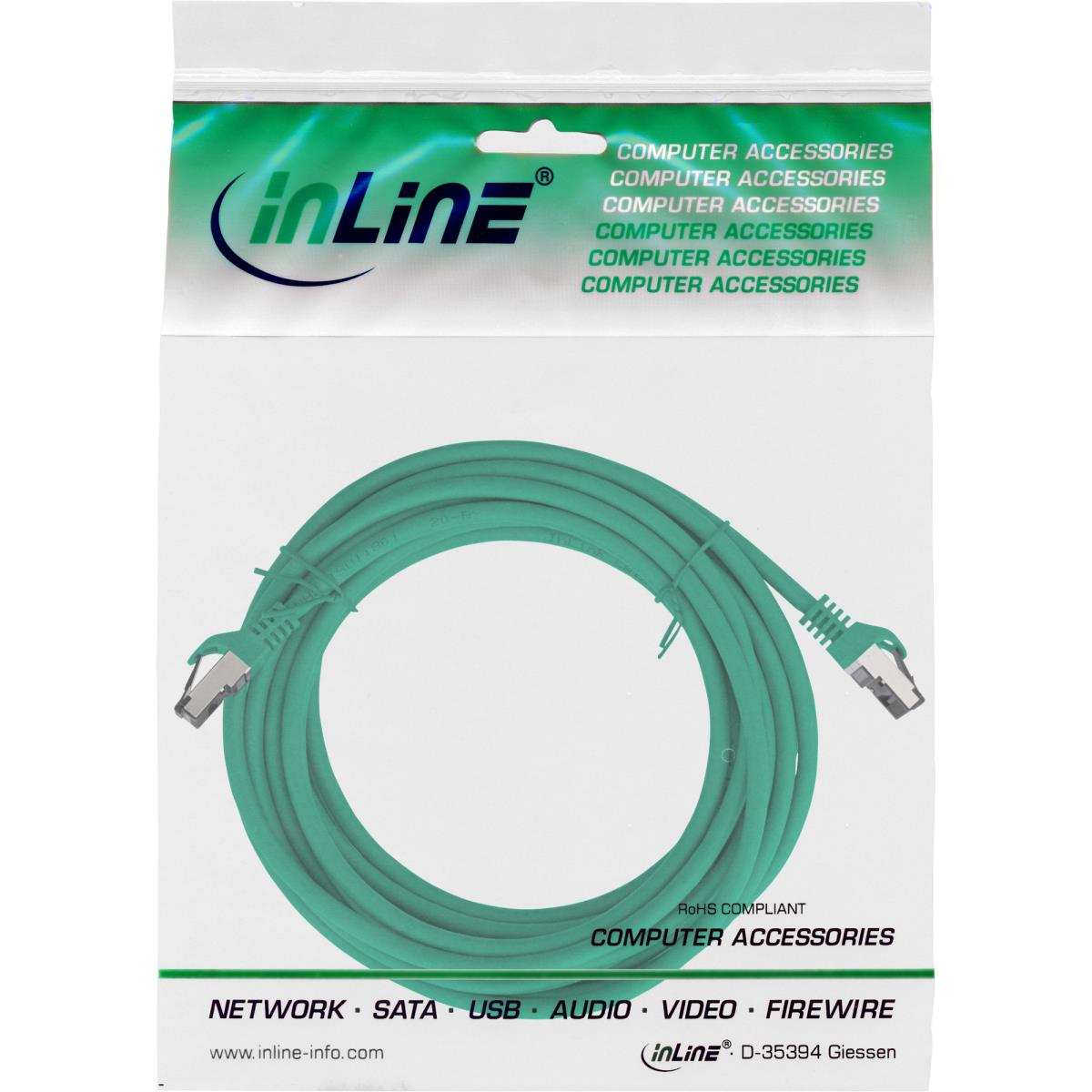 EU Product - - Patchkabel, S/FTP (PiMf), Cat.8.1, 2000MHz, halogenfrei, Kupfer, gr�n, 15m thumbnail