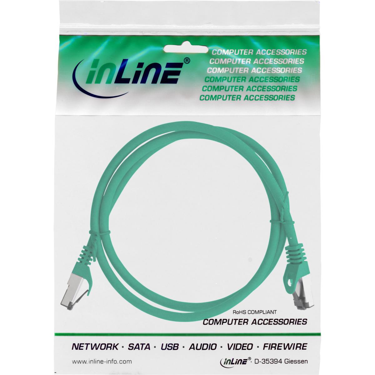 EU Product - - Patchkabel, S/FTP (PiMf), Cat.8.1, 2000MHz, halogenfrei, Kupfer, gr�n, 2m thumbnail