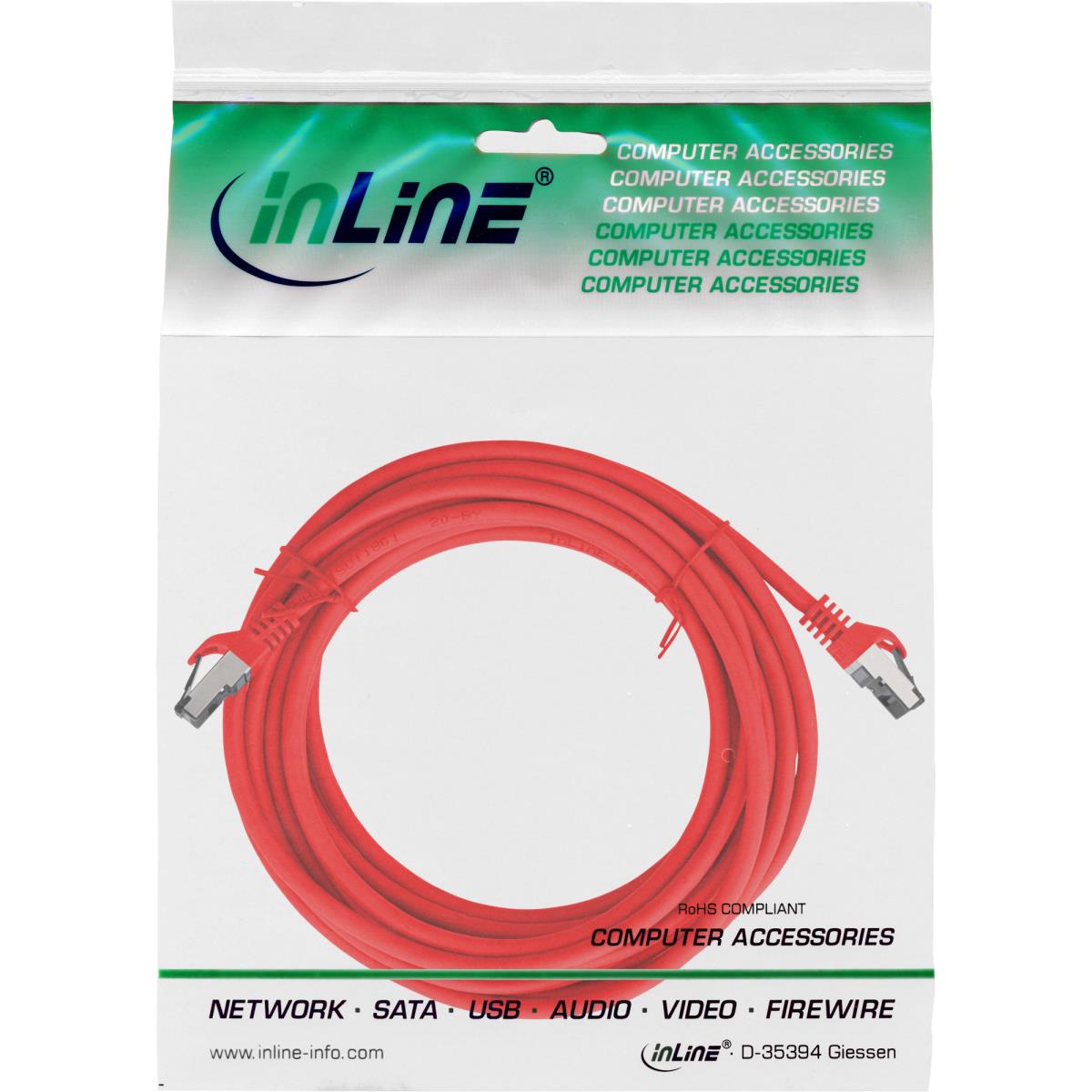 EU Product - - Patchkabel, S/FTP (PiMf), Cat.8.1, 2000MHz, halogenfrei, Kupfer, rot, 5m thumbnail