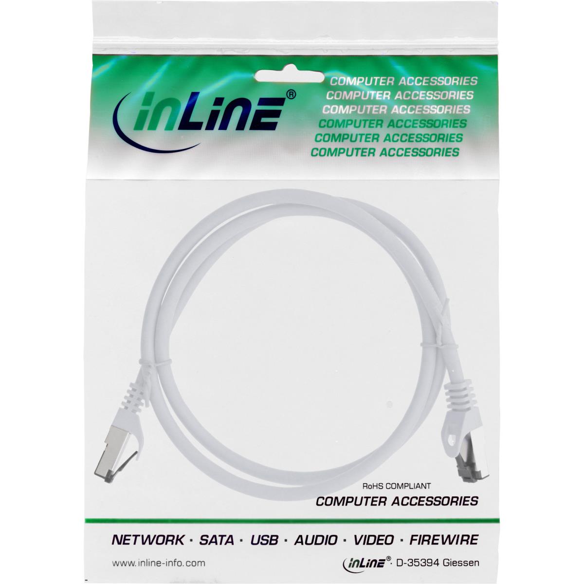 EU Product - - Patchkabel, S/FTP (PiMf), Cat.8.1, 2000MHz, halogenfrei, Kupfer, wei�, 2m thumbnail