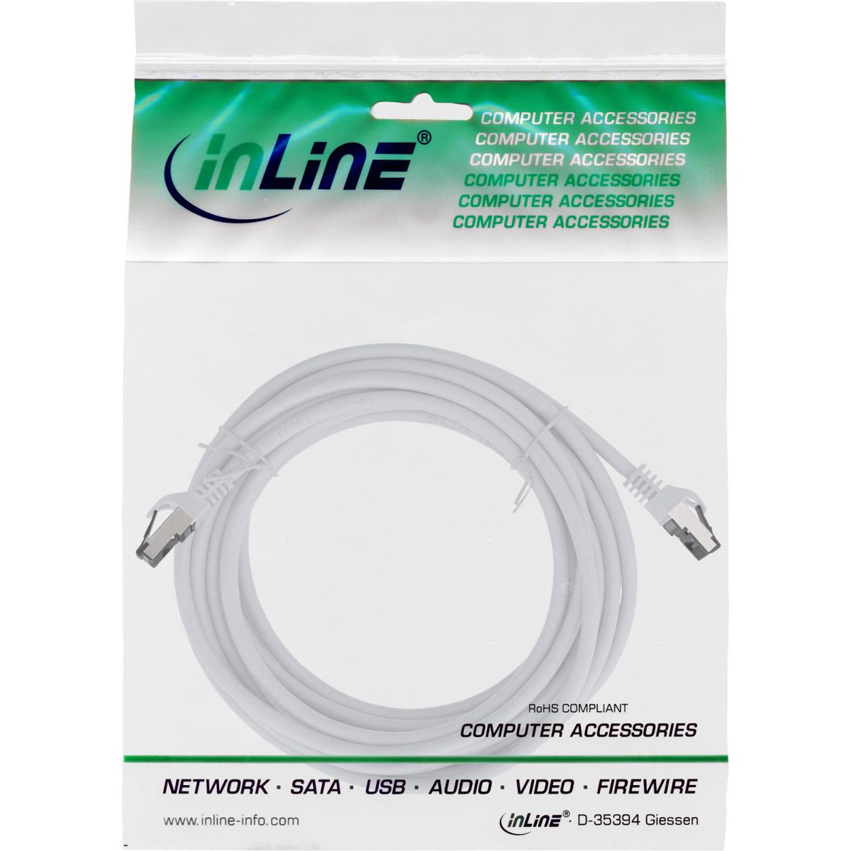 EU Product - - Patchkabel, S/FTP (PiMf), Cat.8.1, 2000MHz, halogenfrei, Kupfer, wei�, 7,5m thumbnail