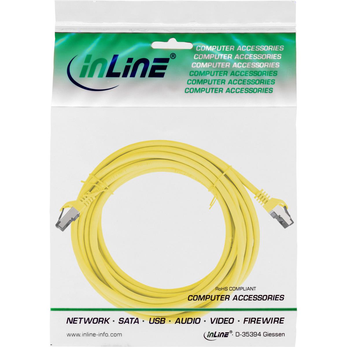 EU Product - - Patchkabel, S/FTP (PiMf), Cat.8.1, 2000MHz, halogenfrei, Kupfer, gelb, 7,5m thumbnail