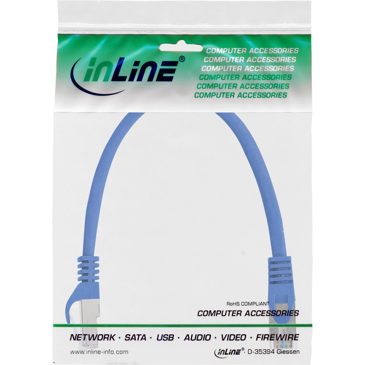 EU Product - - Patchkabel, SF/UTP, Cat.5e, blau, 0,25m thumbnail