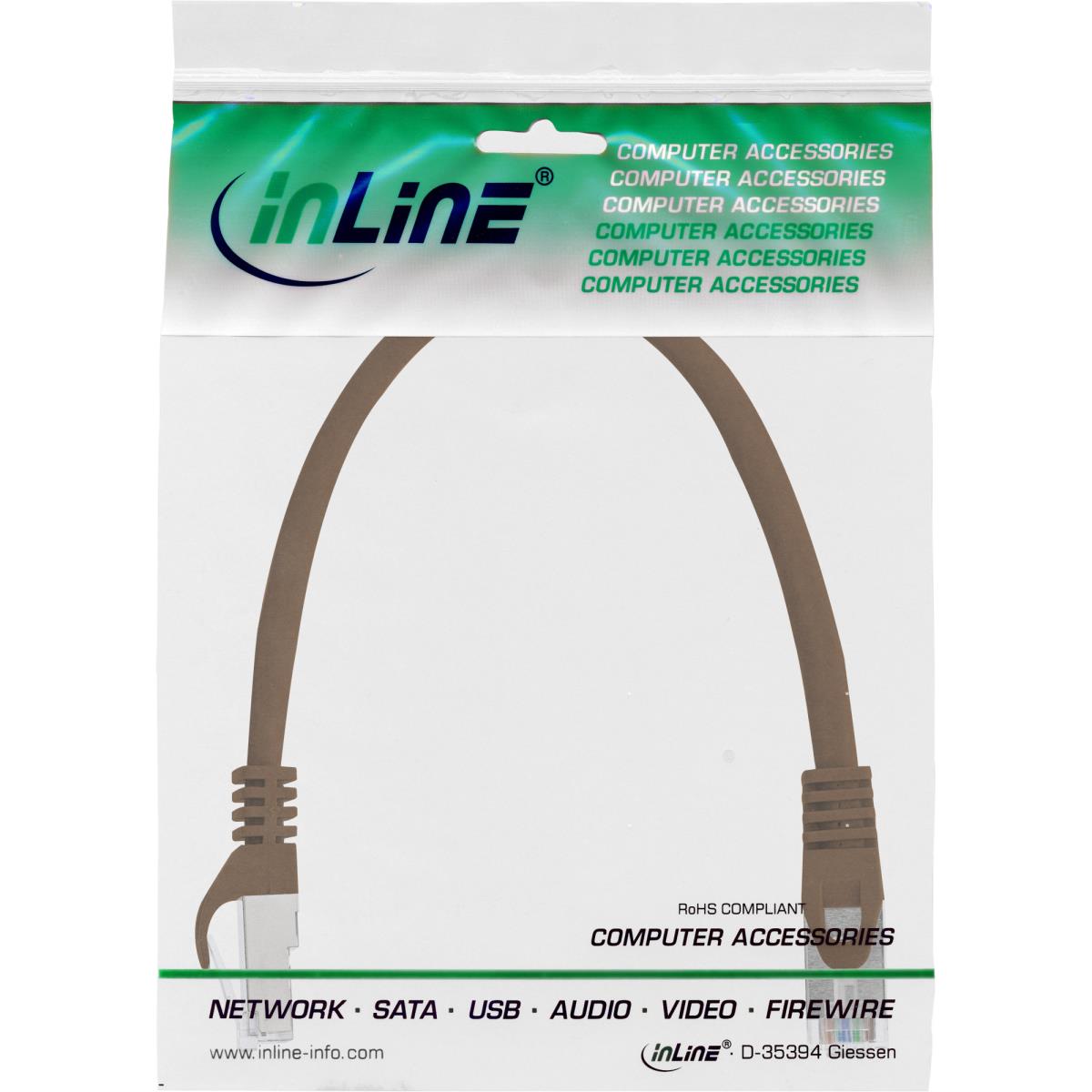 EU Product - - Patchkabel, SF/UTP, Cat.5e, braun, 0,3m thumbnail