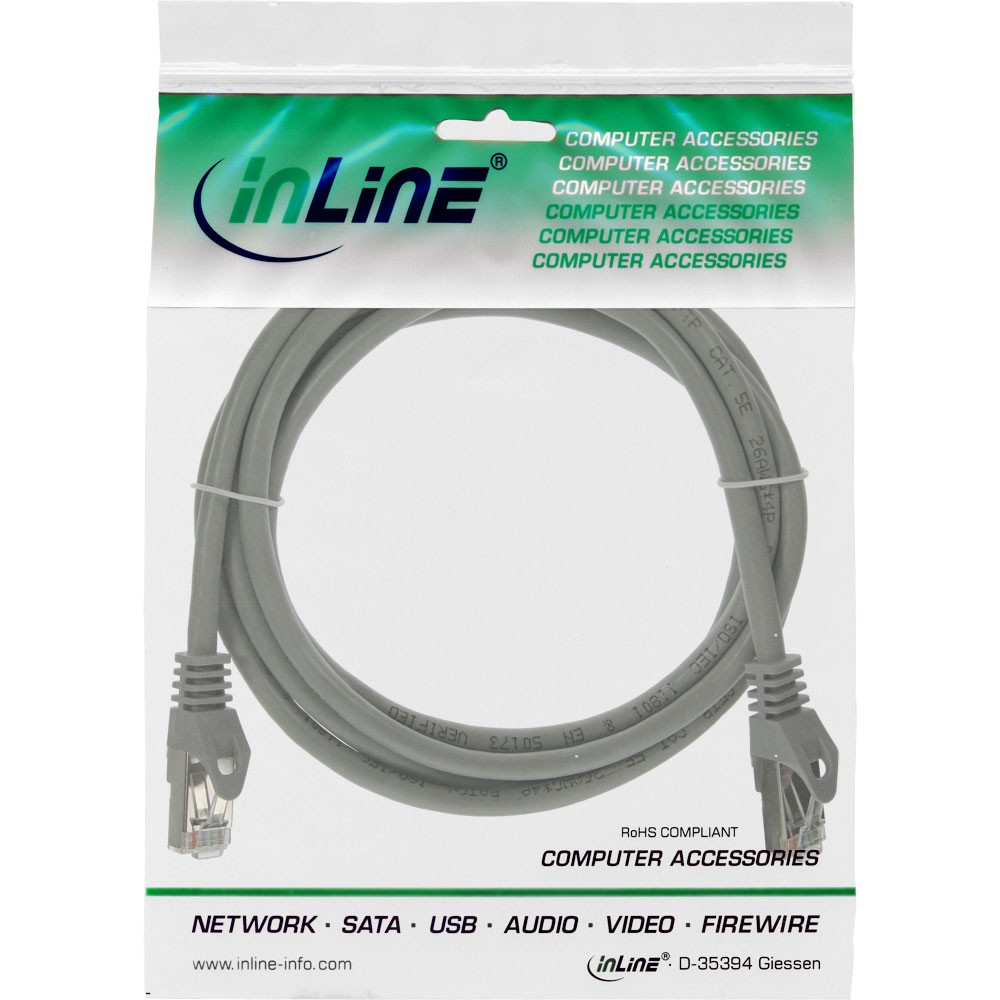EU Product - - Patchkabel, SF/UTP, Cat.5e, grau, 0,3m thumbnail