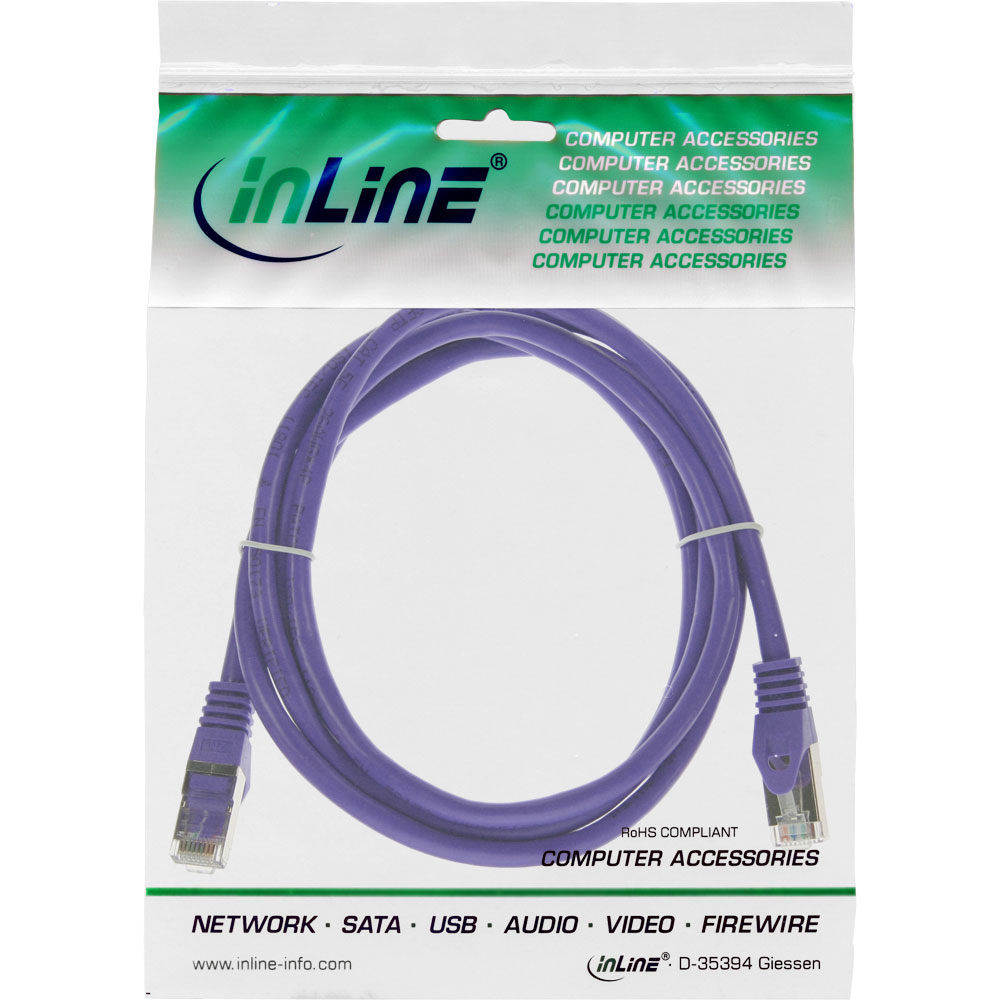 EU Product - - Patchkabel, SF/UTP, Cat.5e, purple, 0,3m thumbnail
