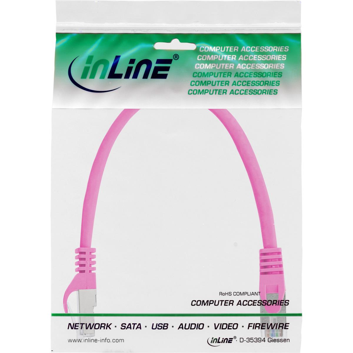 EU Product - - Patchkabel, SF/UTP, Cat.5e, pink, 0,3m thumbnail