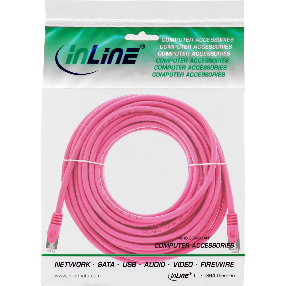 EU Product - - Patchkabel, SF/UTP, Cat.5e, pink, 20m thumbnail