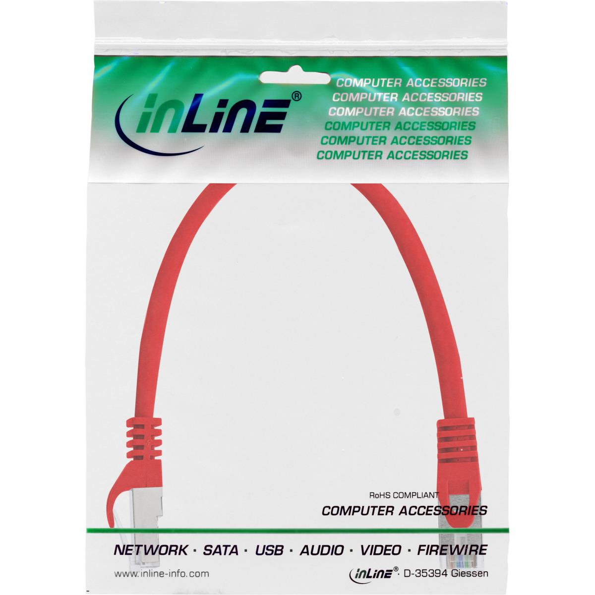 EU Product - - Patchkabel, SF/UTP, Cat.5e, rot, 0,25m thumbnail