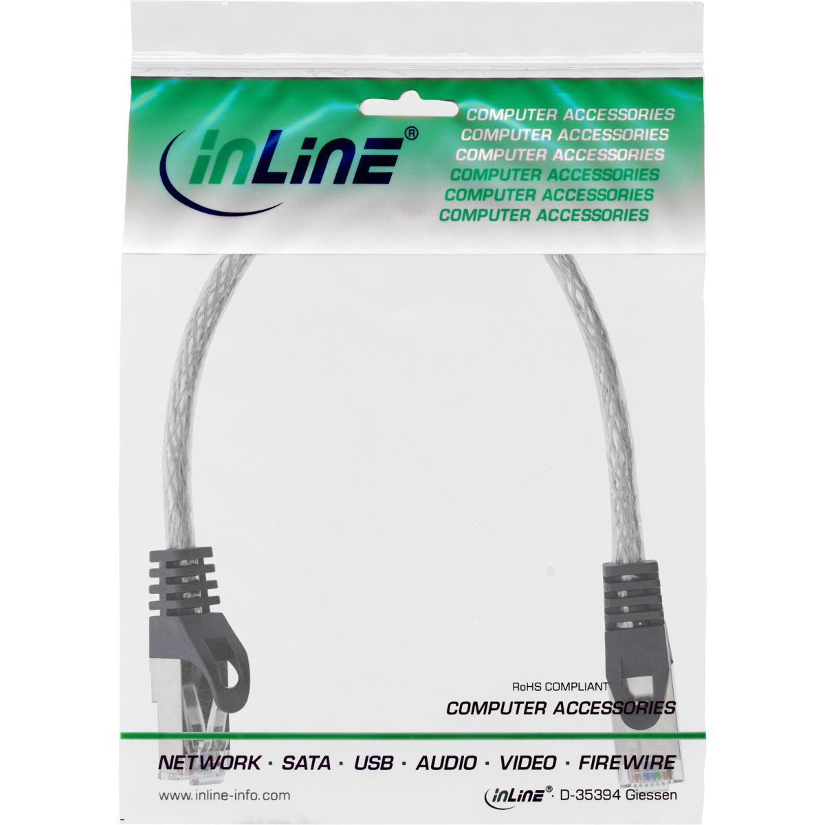 EU Product - - Patchkabel, SF/UTP, Cat.5e, transparent, 0,25m thumbnail