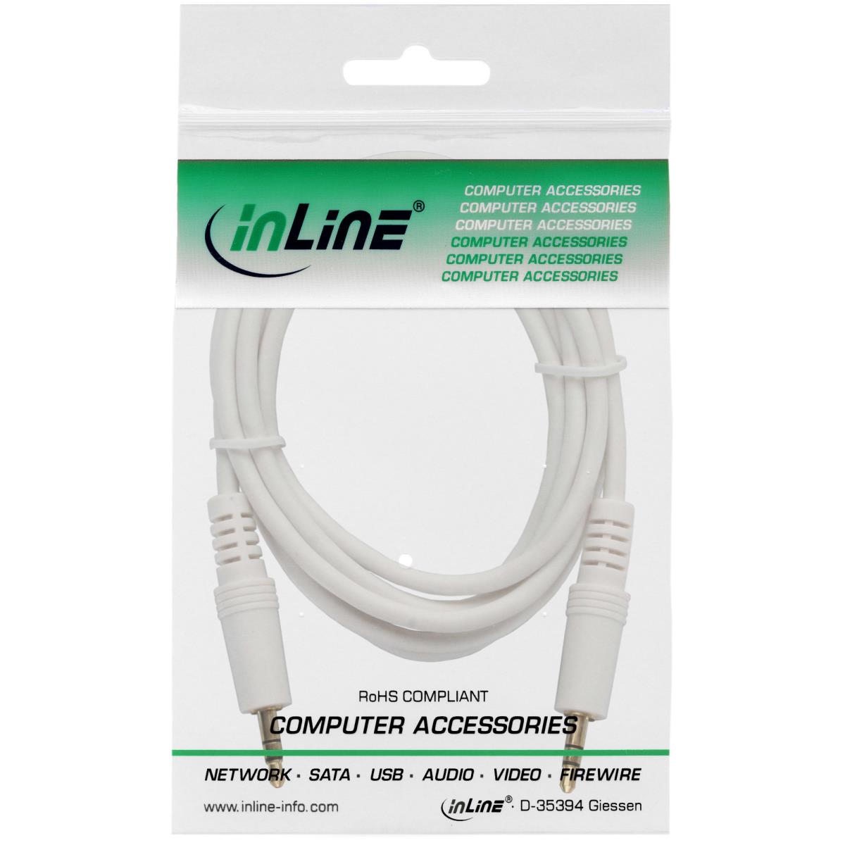 EU Product - - Klinke Kabel, 3,5mm Stecker / Stecker, Stereo, wei� / gold, 10m thumbnail