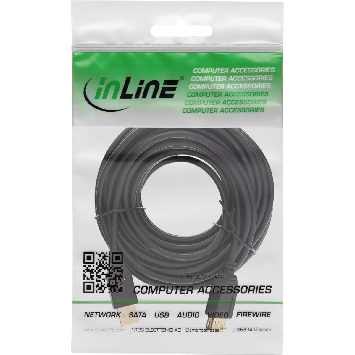 EU Product - - USB 2.0 Verl�ngerung, Stecker / Buchse, Typ A, schwarz, Kontakte gold, 5m thumbnail