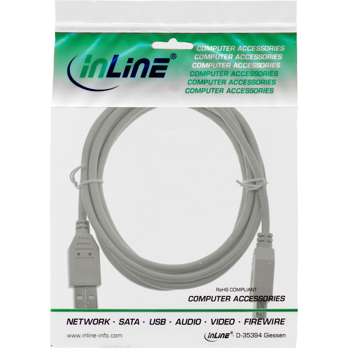 EU Product - - USB 2.0 Verl�ngerung, Stecker / Buchse, Typ A, beige/grau, 1,8m thumbnail