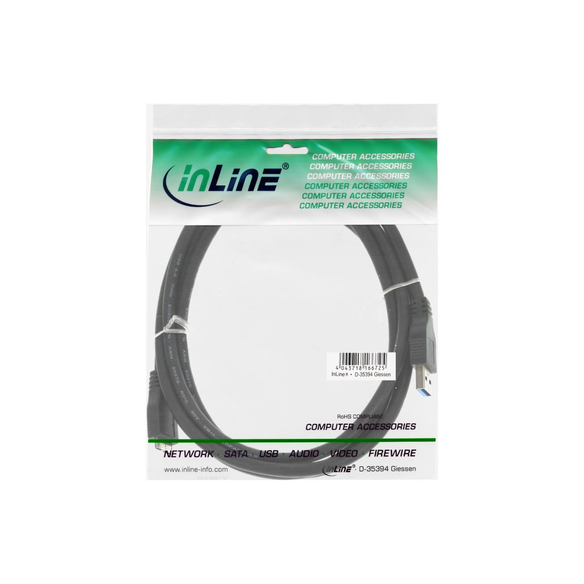 EU Product - - USB 3.0 Kabel, A an Micro B, schwarz, 3m thumbnail