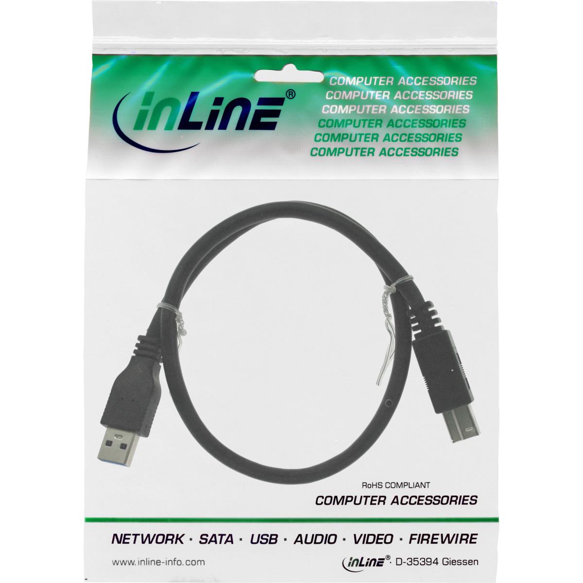 EU Product - - USB 3.0 Kabel, A an B, schwarz, 2m thumbnail