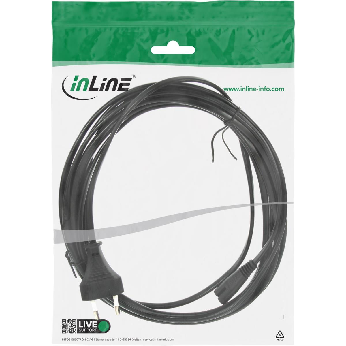 EU Product - - Netzkabel, Netzstecker auf Euro 8 C7 Stecker, 3m thumbnail