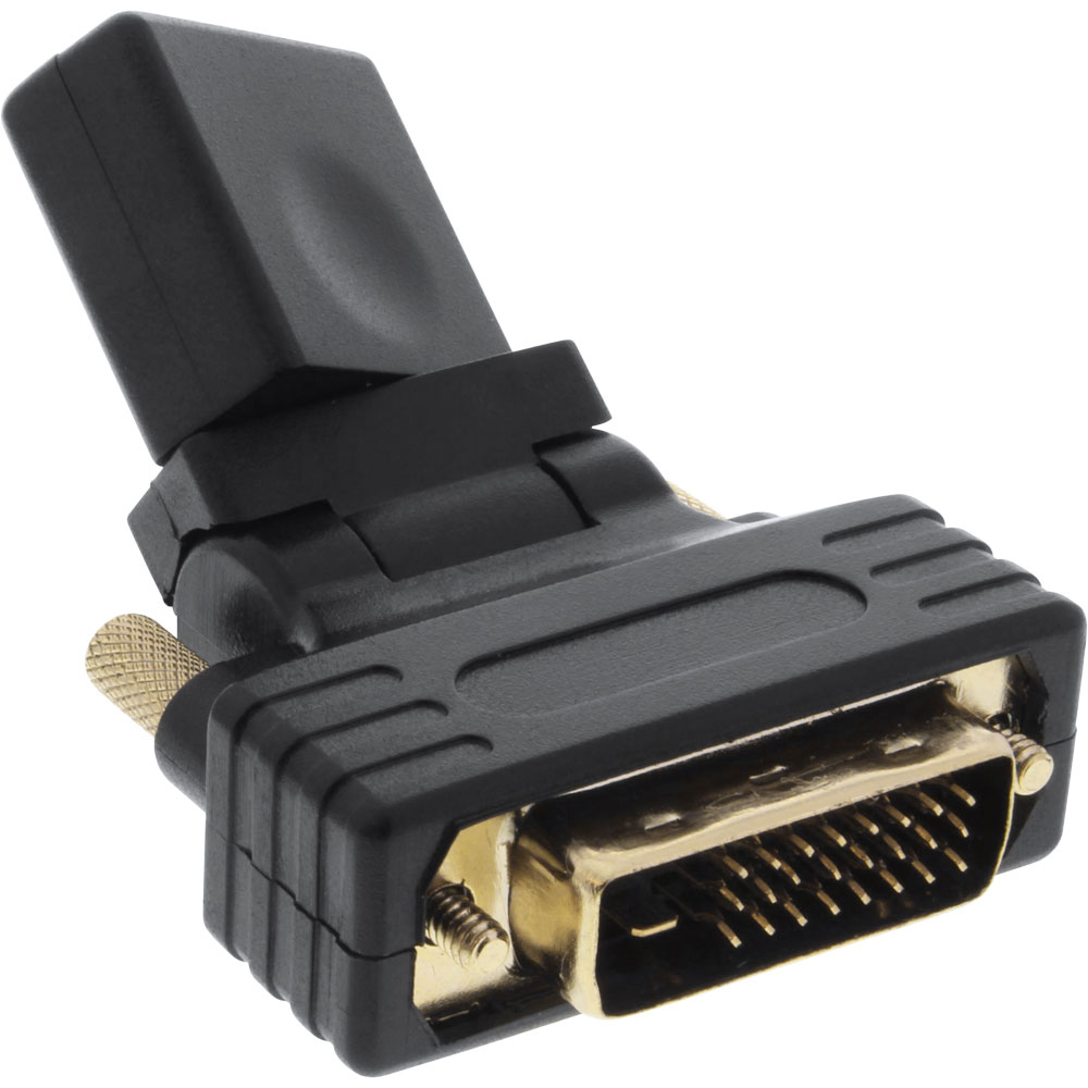 EU Product - - HDMI-DVI Adapter, HDMI Buchse auf DVI Stecker, flexibler Winkel, vergoldete Kontakte, 4K2K kompatibel thumbnail