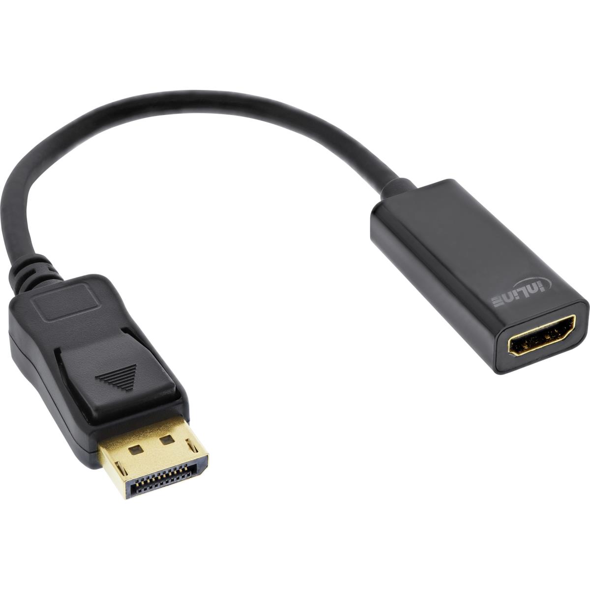 EU Product - - DisplayPort zu HDMI Adapterkabel mit Audio, DisplayPort Stecker auf HDMI Buchse, 4K/60Hz, schwarz, 0,15m thumbnail