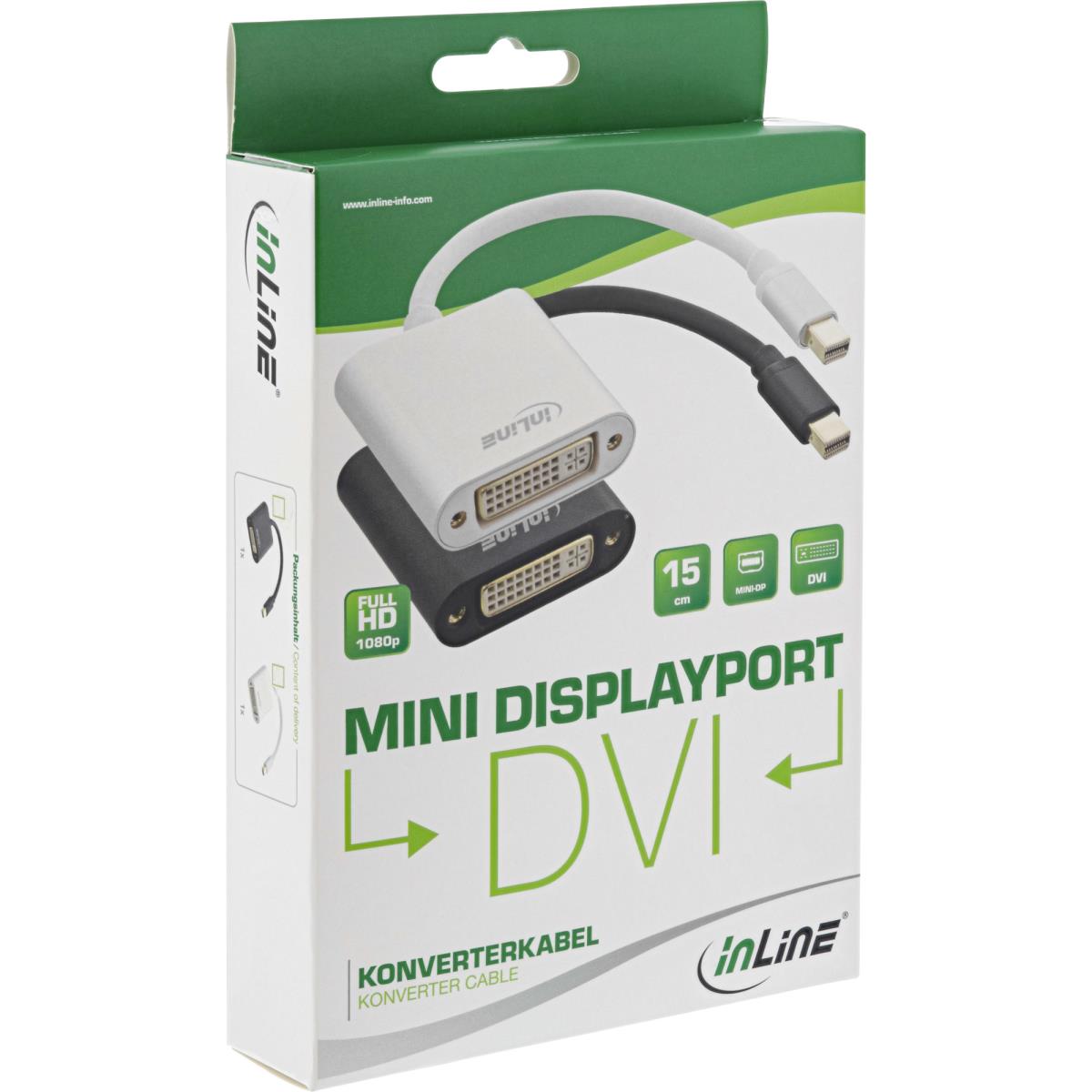 EU Product - - Mini DisplayPort zu DVI Adapter Aluminium, schwarz, 0,15m thumbnail