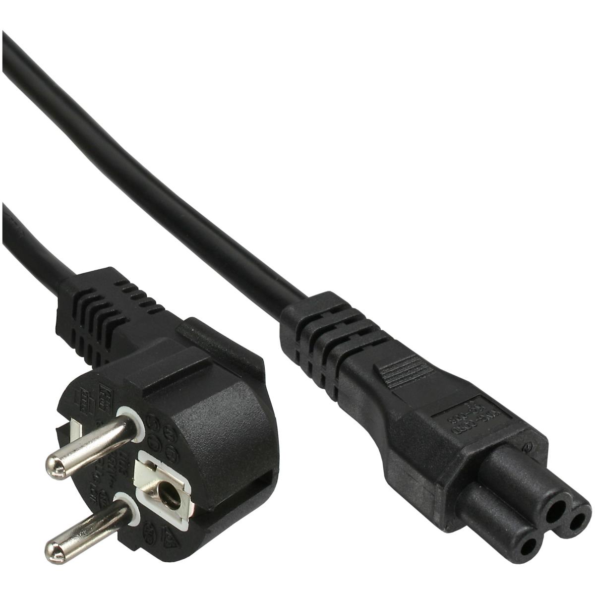 EU Product - - Netzkabel f�r Notebook, Schutzkontaktstecker gewinkelt auf 3pol Kupplung, schwarz, 2m thumbnail
