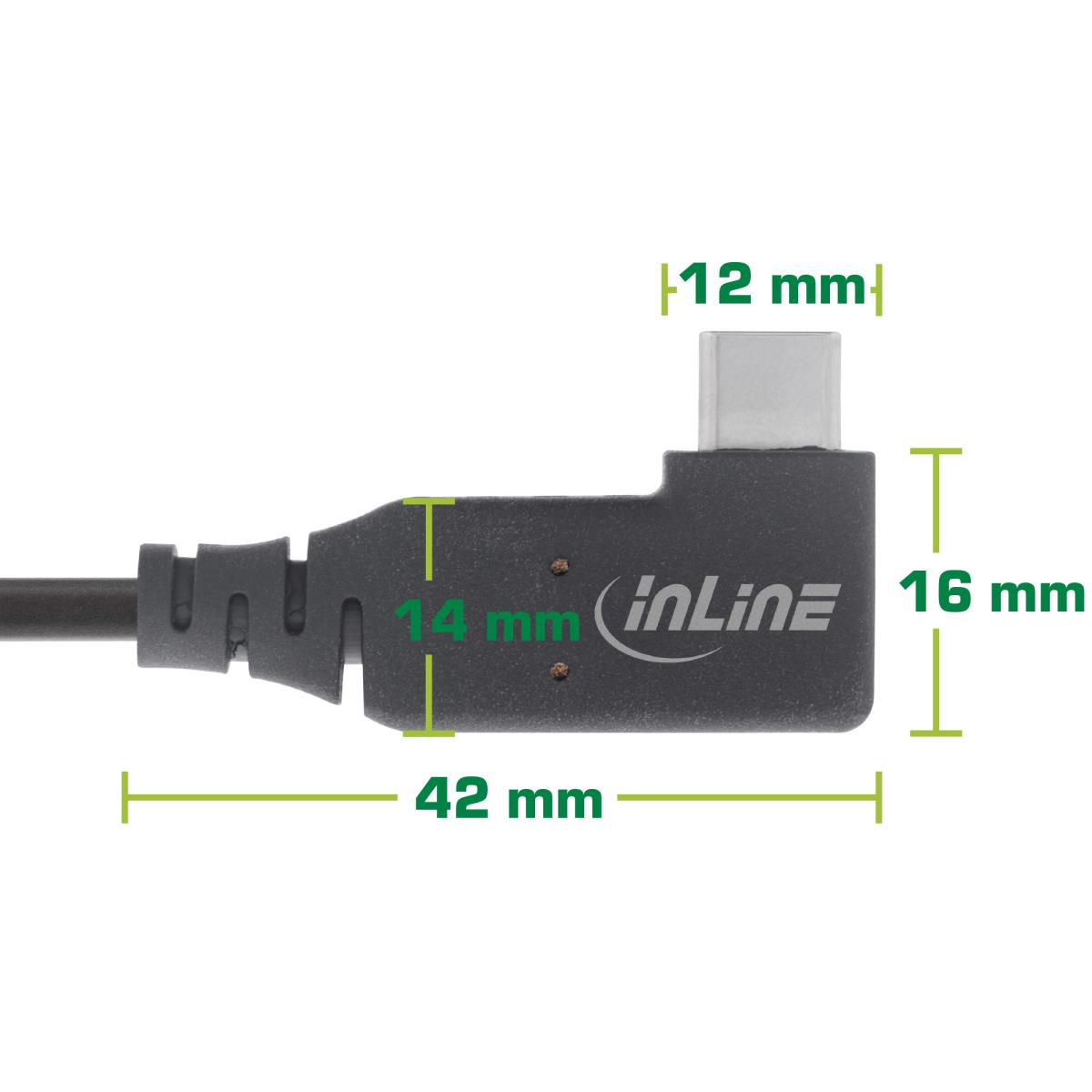 EU Product - - USB4 Kabel, USB-C einseitig gewinkelt, PD 240W 8K60Hz, TPE schwarz, 2m thumbnail
