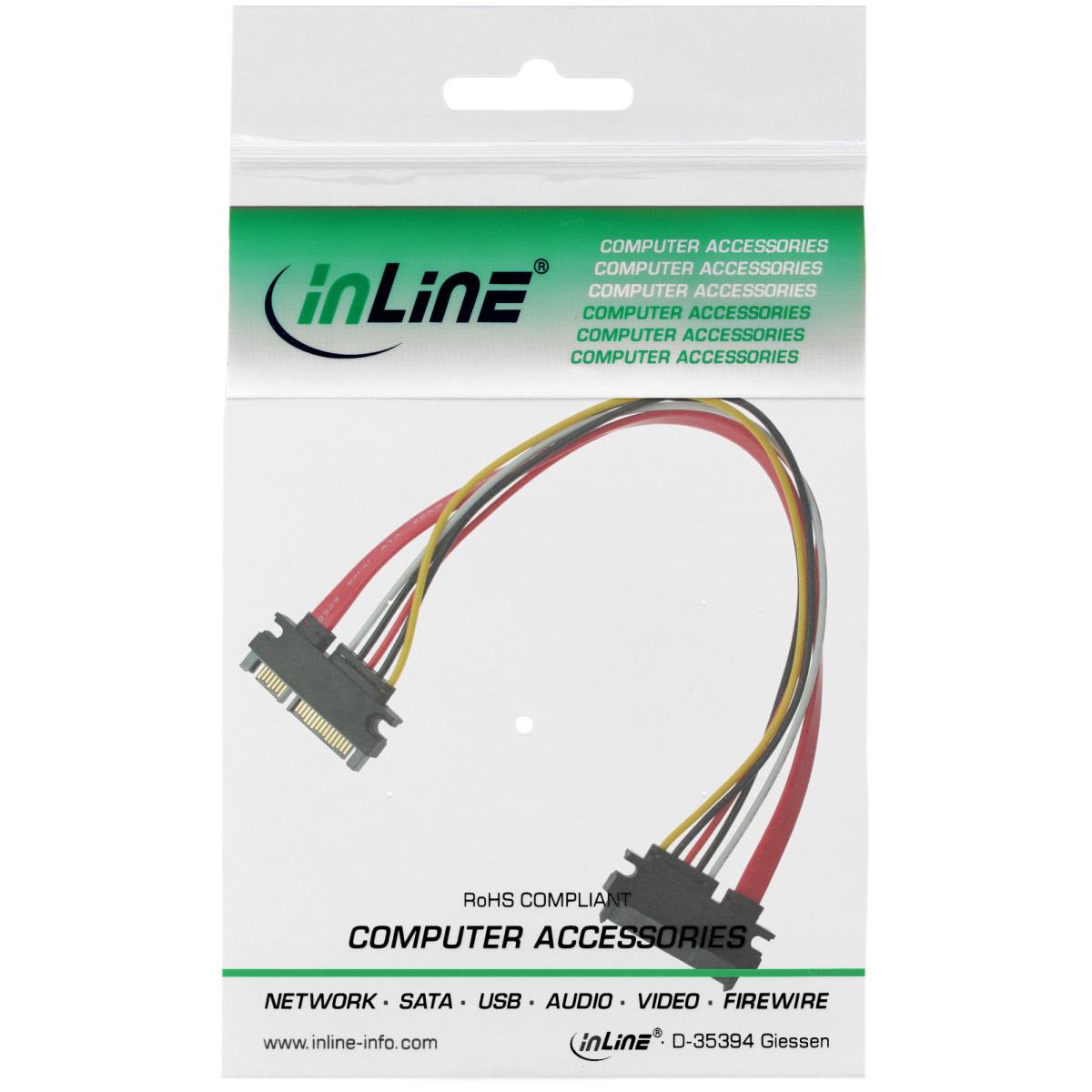 EU Product - - SATA+Strom Verl�ngerung intern, SATA 6Gb/s + Strom, Stecker / Buchse, 0,3m thumbnail