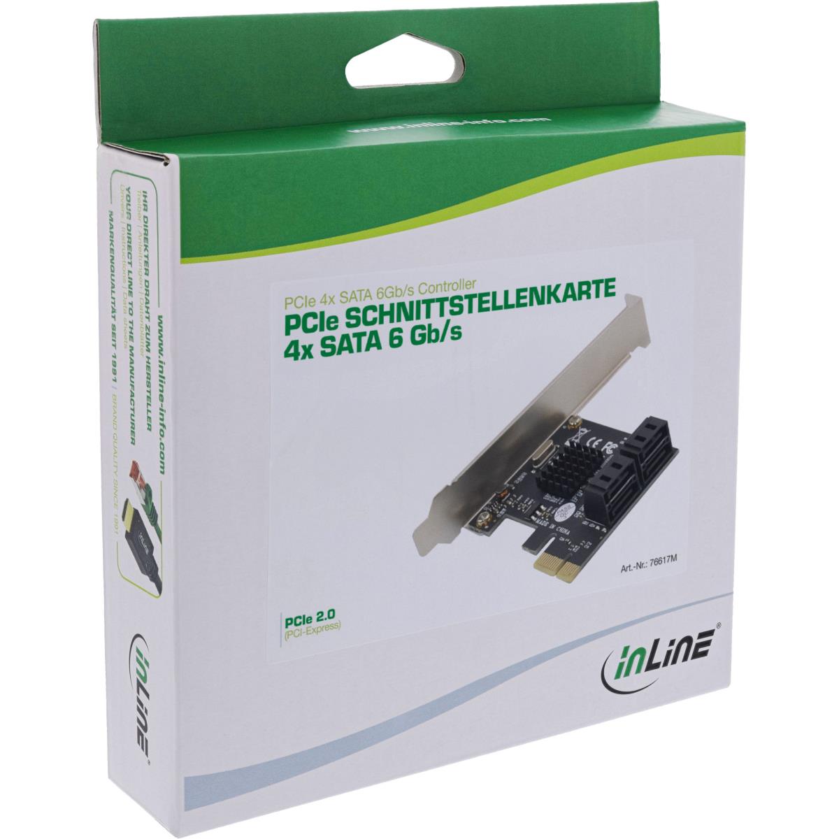 InLine SATA 6Gb/s Controller with 4 SATA Ports PCI-Express 2.0 thumbnail