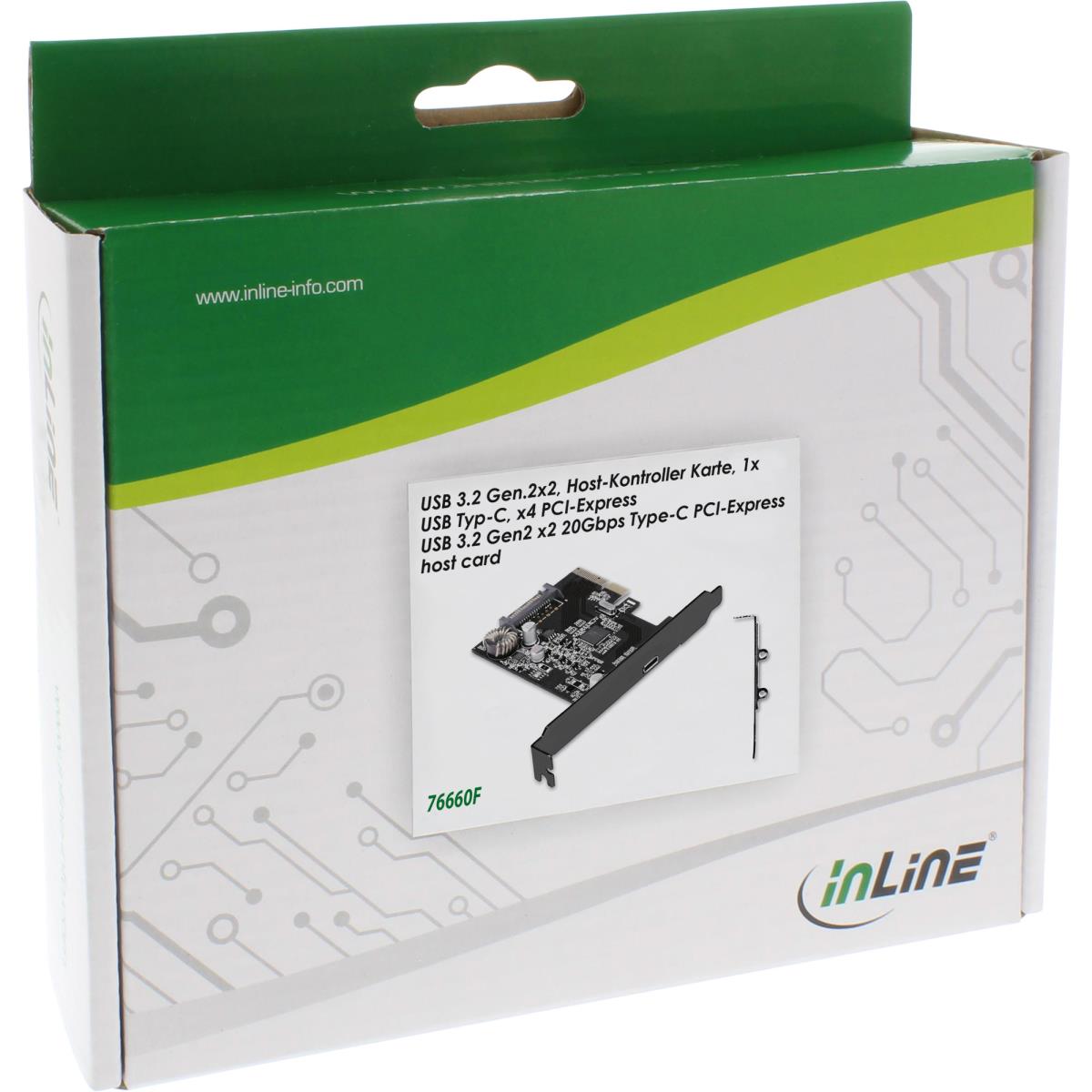 InLine Interface card,USB 3.2 Gen.2x2, 1x USB-C, PCIe x4 thumbnail