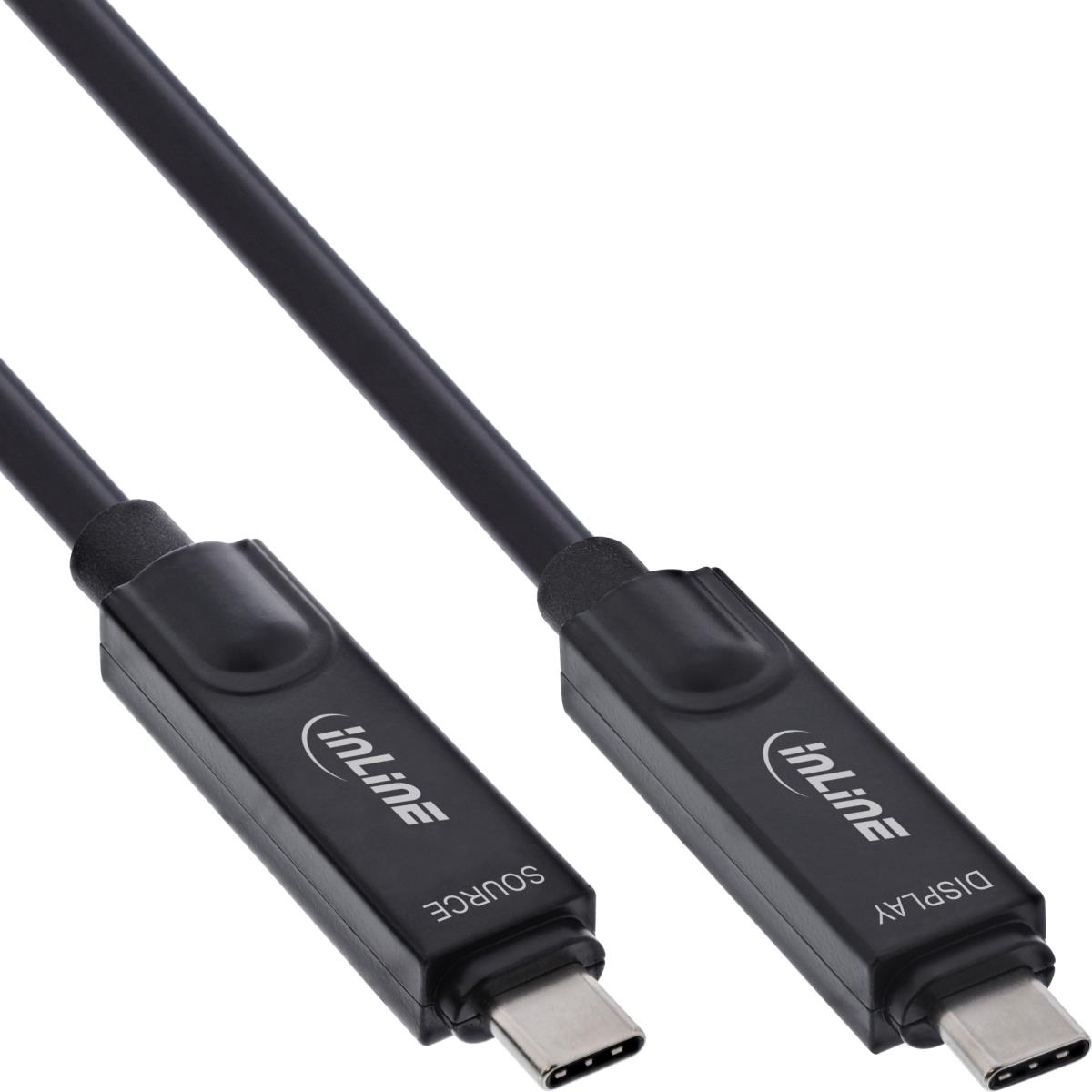 EU Product - - USB 3.2 Gen.2 AOC Kabel, USB-C Stecker/Stecker, 8K60Hz, 60W, schwarz, 5m thumbnail