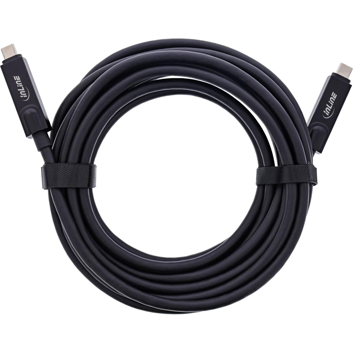EU Product - - USB 3.2 Gen.2 AOC Kabel, USB-C Stecker/Stecker, 8K60Hz, 60W, schwarz, 10m thumbnail