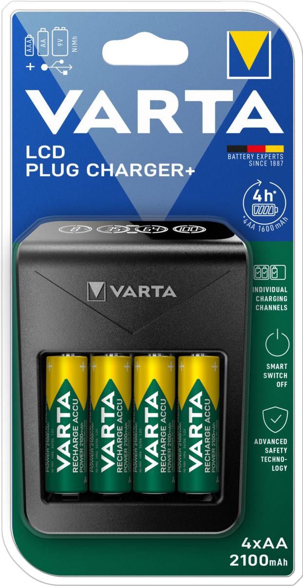 EU Product - Ladeger�t LCD Plug Charger+ inkl. 4x AA 2100mAh thumbnail