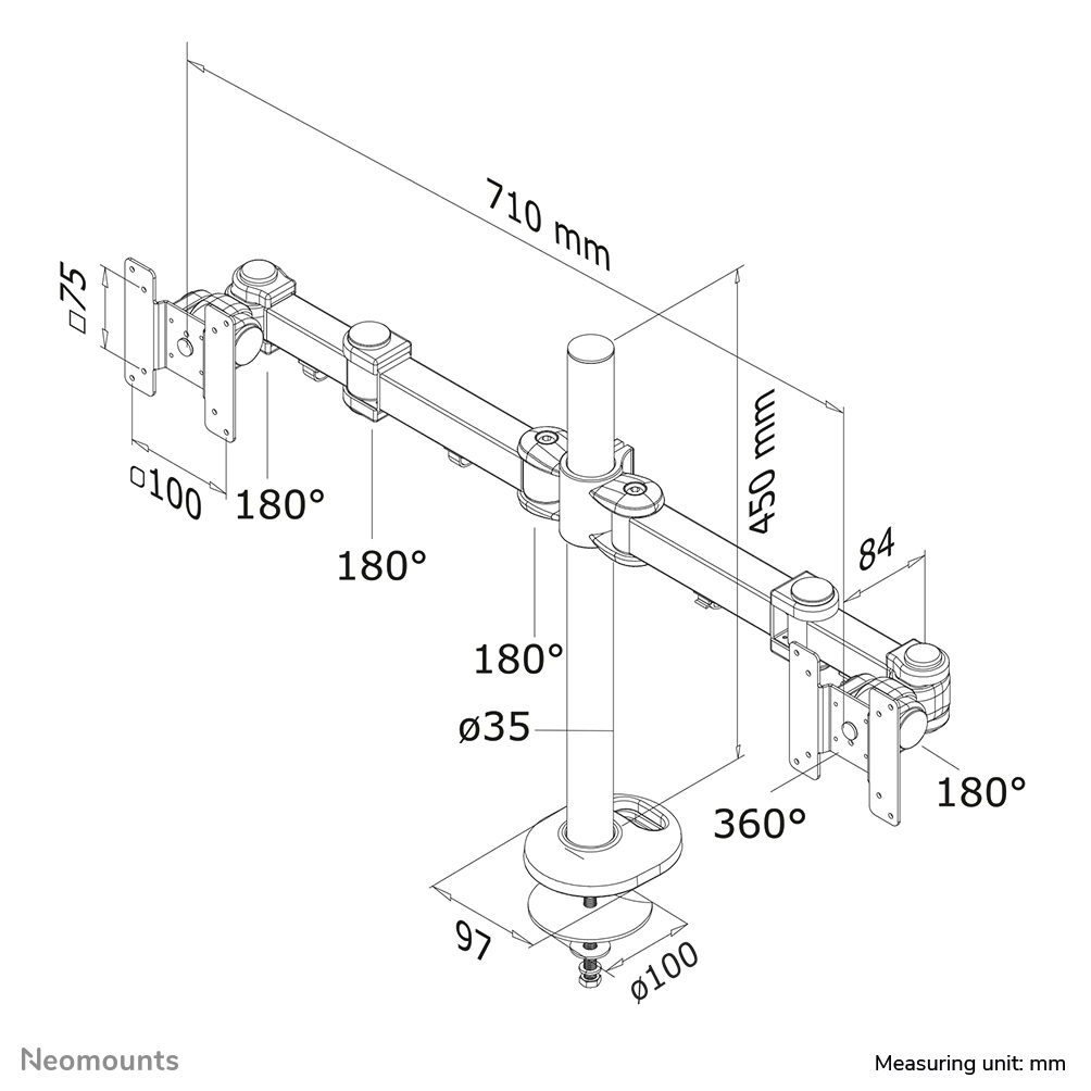 IT Desk Mount Dual 10-27  BLACK FPMA-D960DG thumbnail