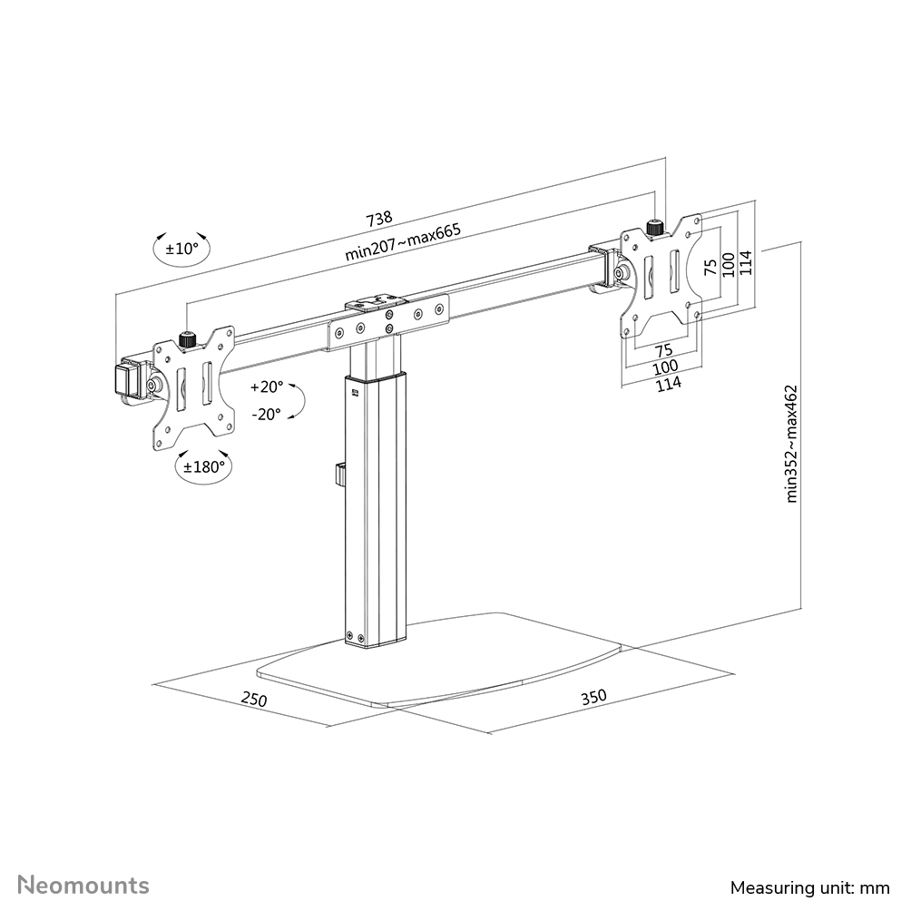 EU Product - Monitor-Tischhalterung FPMA-D865DBLACK 2 Display s 25.4 cm 10