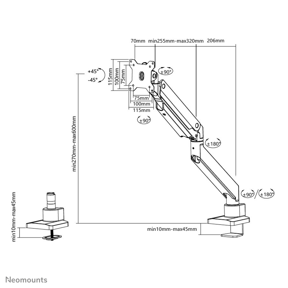 IT Neomounts Curved Desk Mnt10-49 NM-D775WHITEPLUS thumbnail
